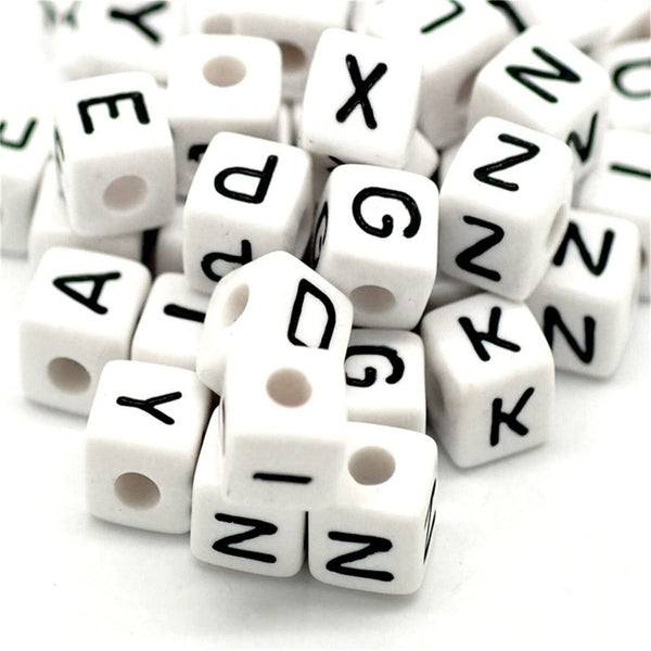 13 Colour Elastic Beading Thread Cord String Bracelet Alphabet Letter Cube Beads