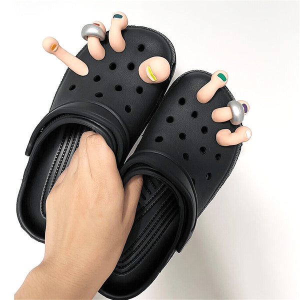 9x Funny Toe Shoe Charms Decors Silica Gel Croc Toes Clog Decoration Sandals New