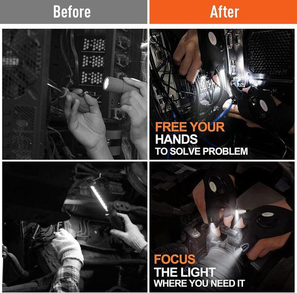 Outdoor Flashlight Waterproof Fishing Glove with LED Rescue Night Light