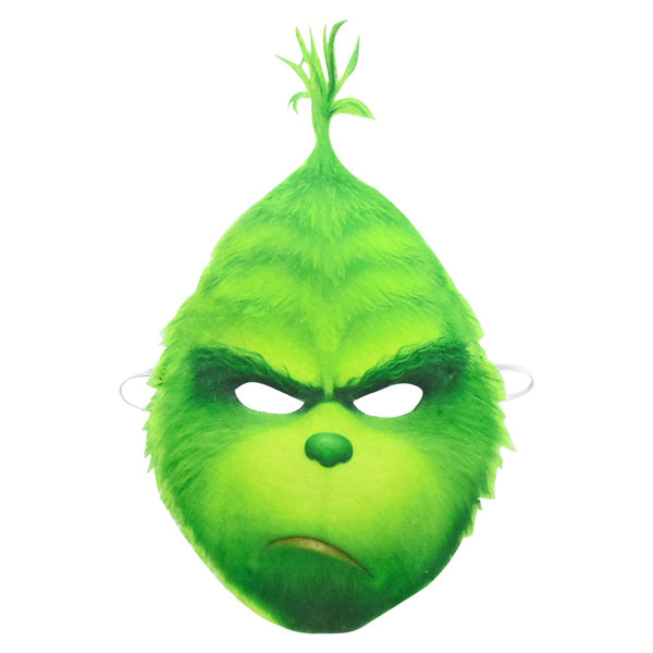 Green grump face mask with elastic strap