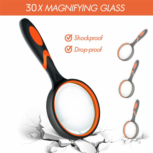 30X Large Magnifying Glass Lens Magnifier Loupe Reading Repair Science 100mm