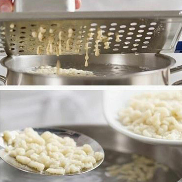 Stainless Steel Egg Tool Noodle Spaetzle Maker Press Hopper Blade Pasta Dumpling