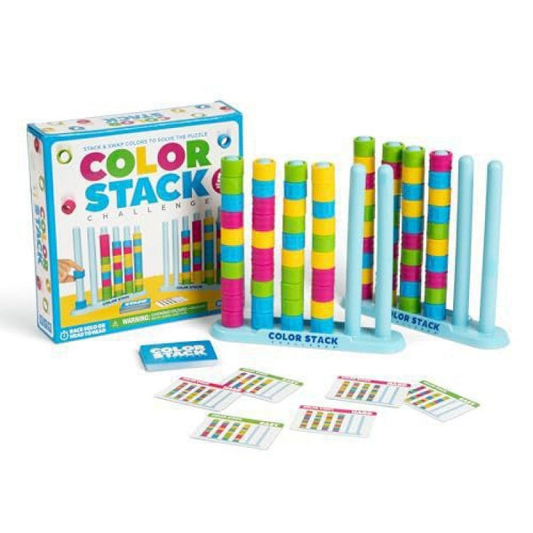 Colour Stack Puzzle Game Educational Stacking Challenge Family Board Game Kids Adults