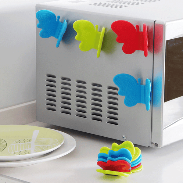 Oven Mitts Kitchen Tool Silicone Butterfly-Shaped Gadget Anti-Scald With Magnets