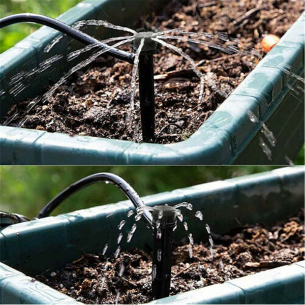 200pcs Adjustable Water Flow Irrigation Drippers on Stake Emitter Drip System