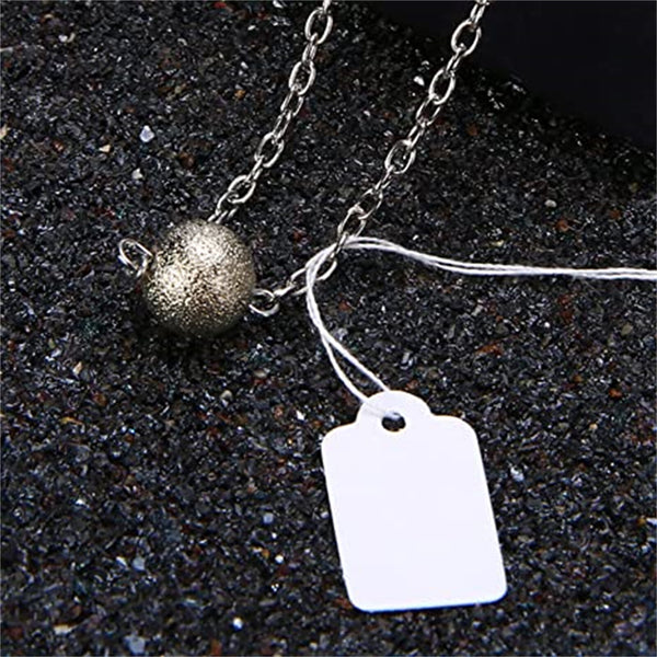 500pcs White Price Tags with Elastic String | Jewelry Clothing Label Tags 33×18mm