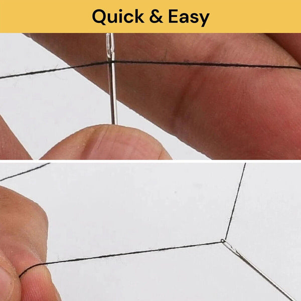12PCS Easy Self Threading Hand Sewing Needles Assorted Sizes for DIY Stitching