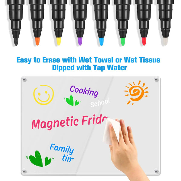 8x Liquid Chalk Marker Pens LED Writing Board Glass Window Pen Nib Fluorescent