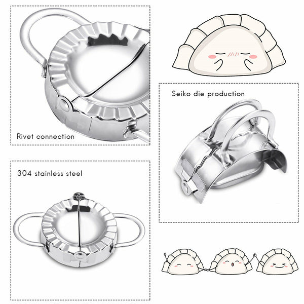 4PCS Dumpling Maker Mold Stainless Steel Dough Press Making Mould Tools AU NEW