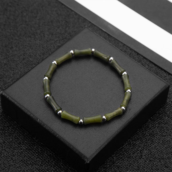 New Chinese Green Bamboo Splicing Bracelet Unique Handmade Jewelry Fashion AU