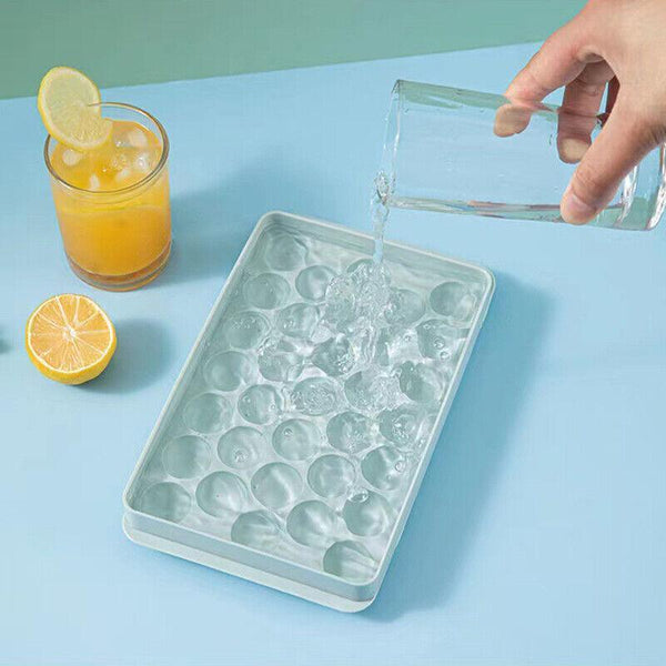 33 Grid Ice Cube Mold with Lid Round Ice Ball Maker for Home Kitchen Drinks AU