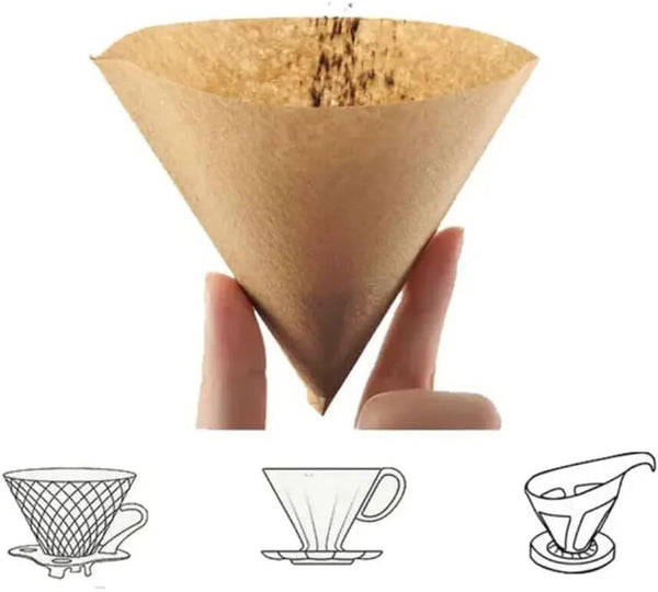 500PCS Coffee Filter Paper Natural Disposable Drip Coffee Filters 102 Size