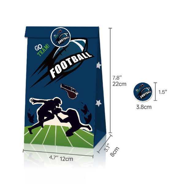 Football Touchdown Sports Game Party Candy Gift Kraft Paper Bags Birthday Gift