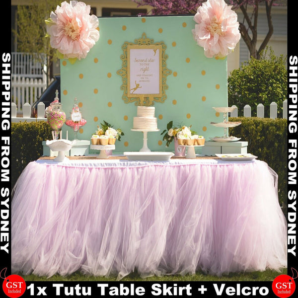 Pink Tulle TUTU Table Skirt Cover Birthday Wedding Festive Party Table Cloth Dec