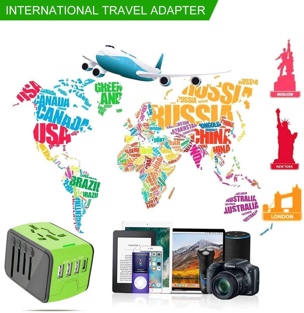 FAST 3.4 / 5A Universal Travel Adapter 3 USB &Type-C Outlet Converter Plug Power