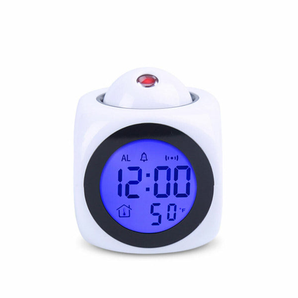 LED Projection Time Temperature Alarm Smart LCD Display Projector Clock Digital