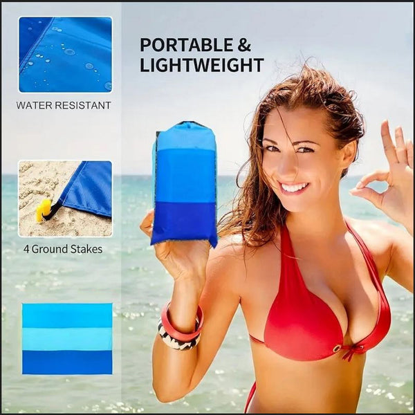 2Pcs Extra Large Waterproof Picnic Blanket 145x200cm Beach Mat with Carry Bag Camping Outdoor Rug