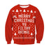 Red ugly Christmas sweater with a funny Merry Christmas slogan