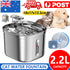 2.2L Stainless Steel Water Fountain Pet Dog Cat Drinking Dispenser Filter Feeder