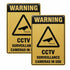 3PCS CCTV Surveillance Warning Sign Metal Security Camera Notice