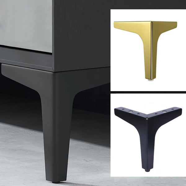 8 Pack 13cm Metal Furniture Legs – Modern Right Angle Sofa, Bed and Cabinet Replacement Feet in Black and Gold