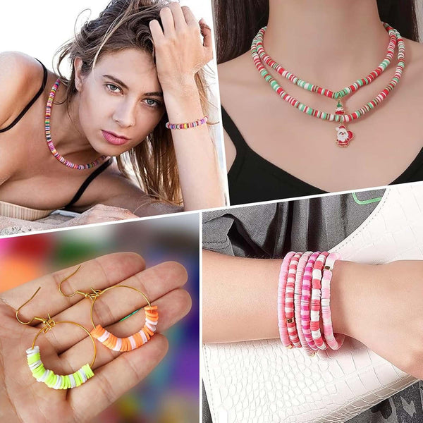 6400 Pack 6mm Polymer Clay Beads – Multicolor Flat Round Spacer Beads for DIY Bracelet and Jewelry Making