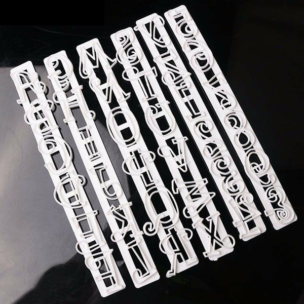 30PCS Alphabet Number Letter Cake Decorating Mold Fondant Icing Cutter Mould Set