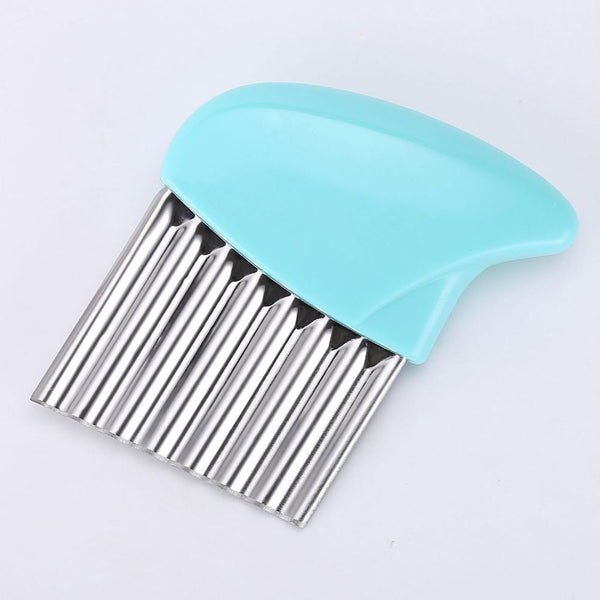 4x Stainless Steel Crinkle Cutter Wavy Vegetable Potato Chip Slicer Knife Blade