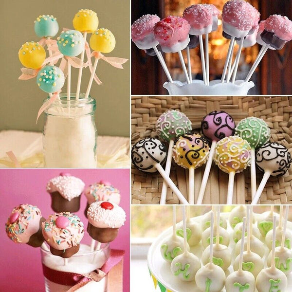 100-1000x Lolly Lollipop White Paper Sticks Cake Pop Stick Candy Party Supplies