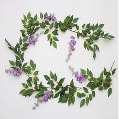1.8M Artificial Silk Wisteria Leaf Hanging Flower Floral Garland Vine Wedding AU
