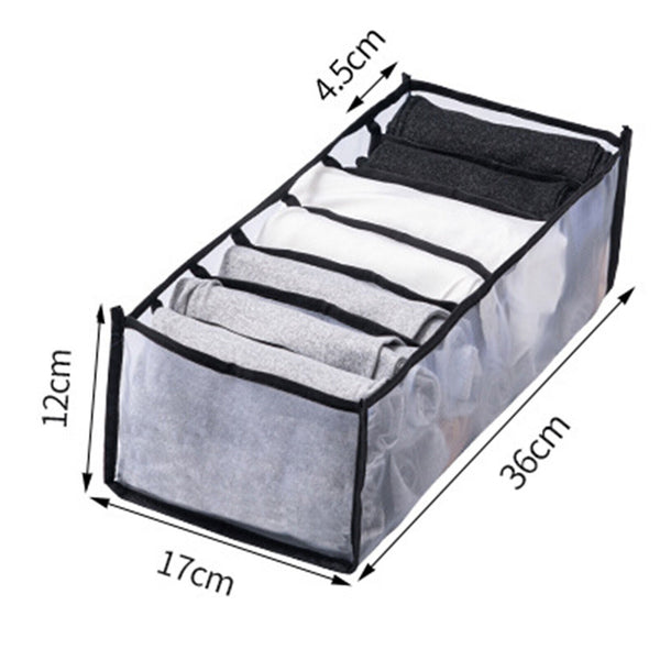 7 Grids Clothes Storage Bag Jeans Pants Drawer Organizer Divider Boxes Foldable