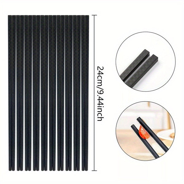 50 Pairs Reusable Alloy Chopsticks | Dishwasher Safe Chinese Japanese Chopsticks Set