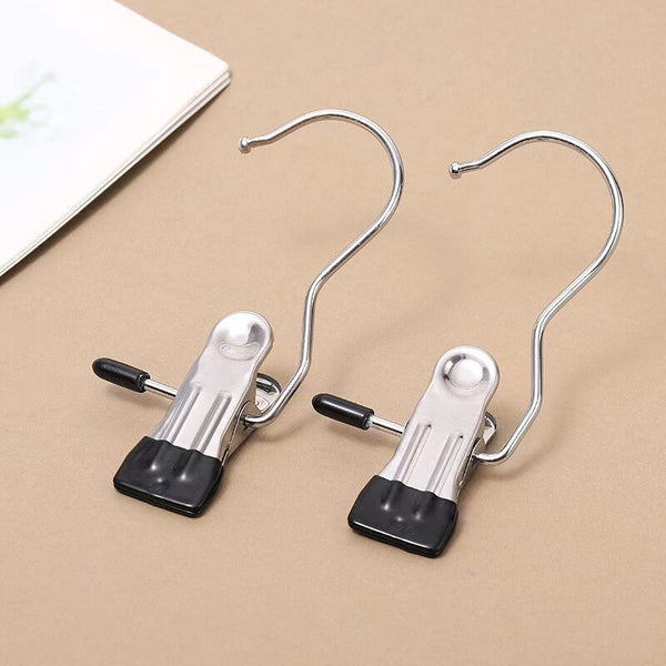 30pcs Stainless Steel Laundry Hooks with Clips | Boot Hanger Clips for Jeans, Hats & Socks