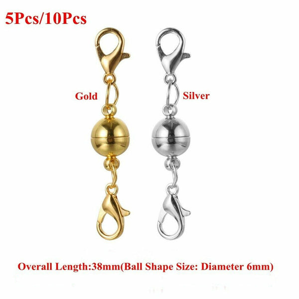 5/10Pcs Strong Magnetic Clasp Necklace Converter Extender lobster claws