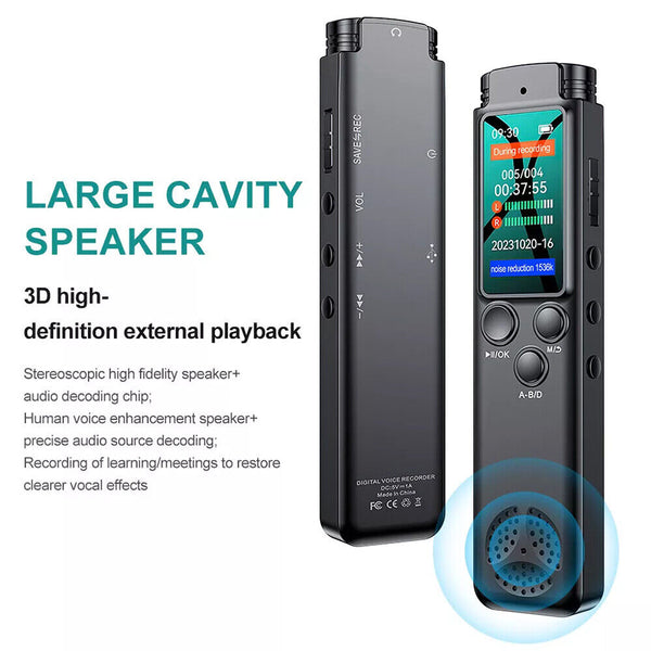 64G Digital Voice Activated Recorder Mini Audio Recording MP3 Device for Meeting
