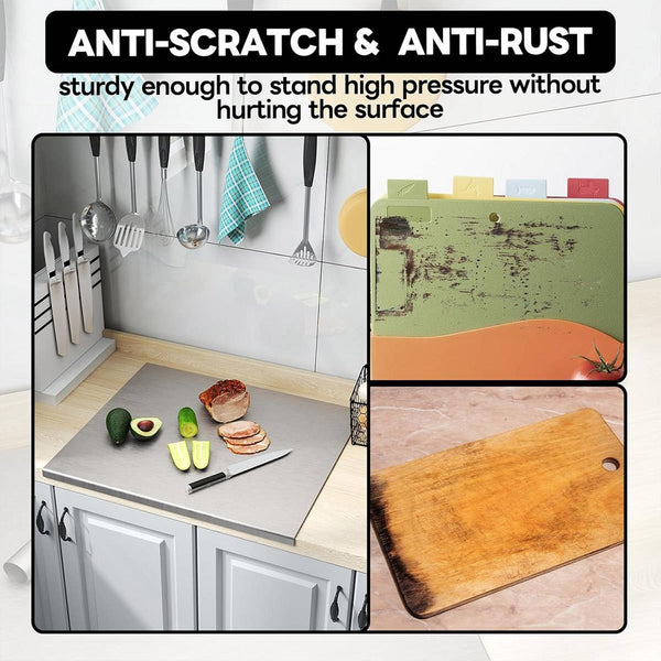 Stainless Steel Cutting Board Kitchen Chopping Multi Purpose Large Non Slip New