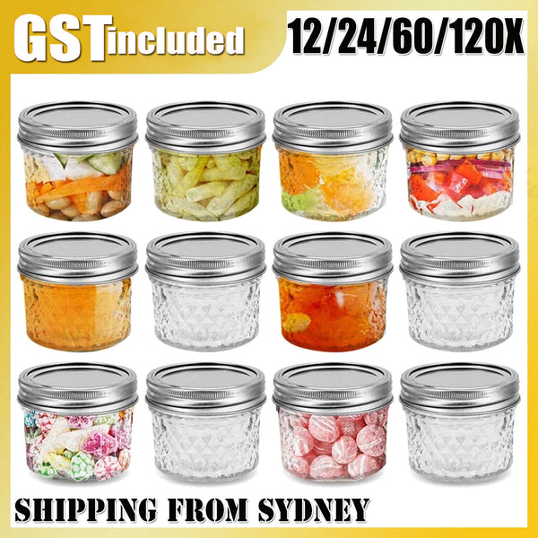 Up 120Pcs Glass Jars with Lid Small Food Candy Storage Mason Jam Bottle Containe