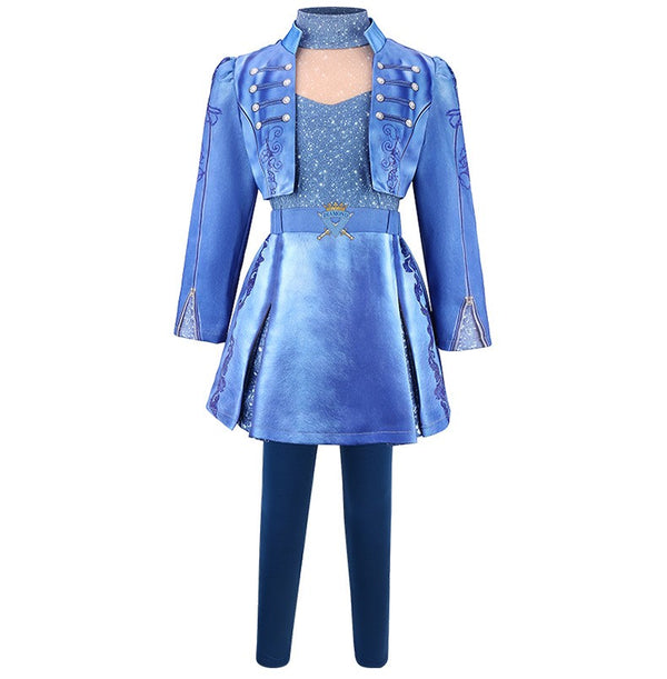 Descendants Chloe blue jacket dress and leggings outfit