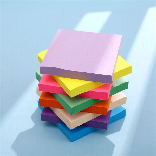 3PCS 100 Sheets of Each Post-It Notes 76mm Sticky Pop Up Office Tabs Square Pad