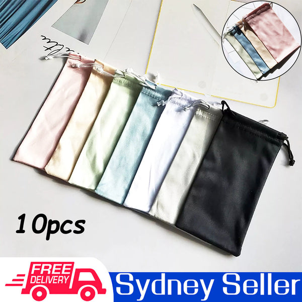 10pcs Glasses Pouch Microfiber Sunglasses Glasses Gadgets Cleaning Storage Pouch