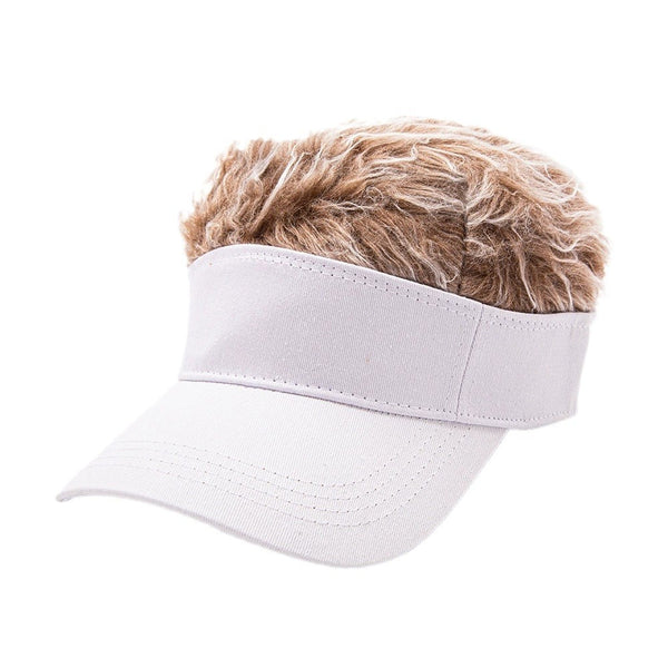 Wig Golf Baseball Cap with Fake Hair Cap Sun Visor Whimsy Fun Toupee Hat Unisex