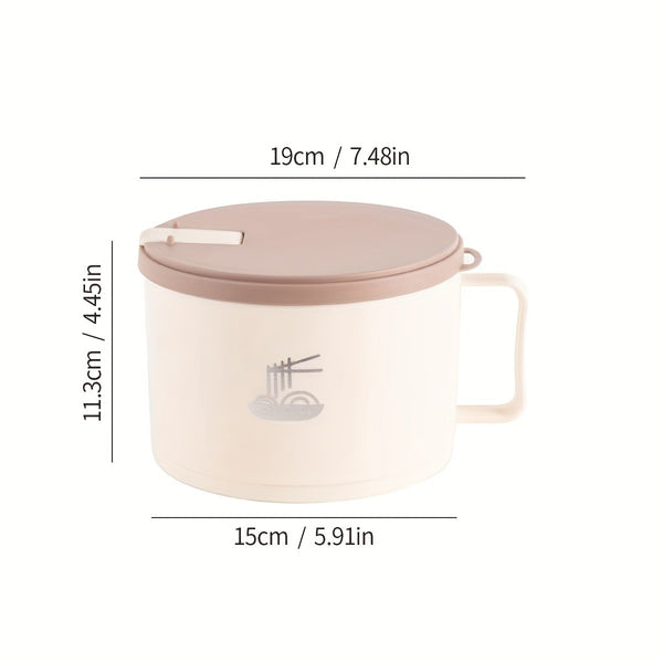 Stainless Steel Instant Noodle Bowl with Lid Draining Hole Soup Food Container