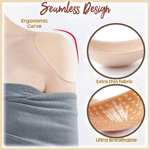 2PCS Soft Anti-Slip Invisible Shoulder Pads Naturally Increased Silicone Sponge
