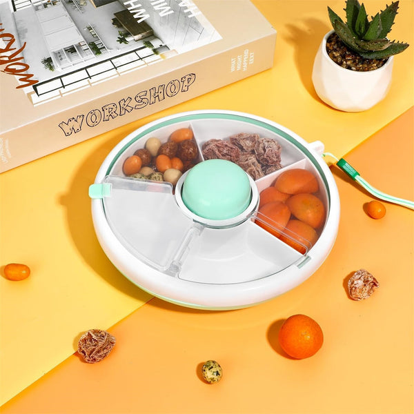 Rotating Snack Container Kids Snack Spinner Storage Box with Lid