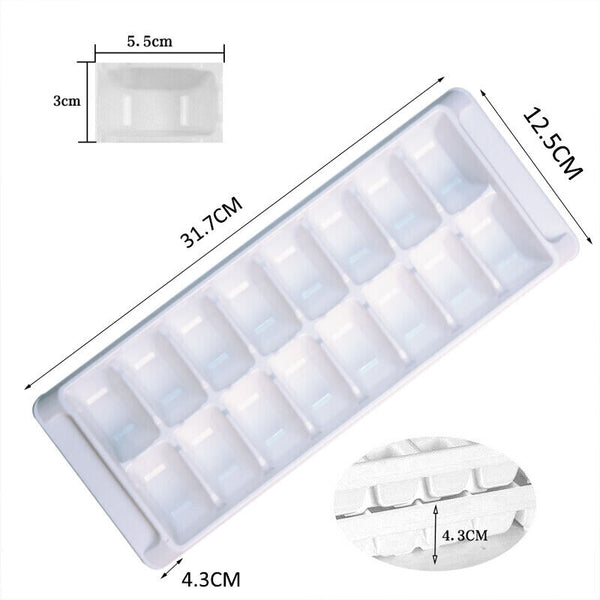 8PCS 16Grids Ice Cube Mould Easy Release White Ice Cube Tray Whiskey Home & Bar