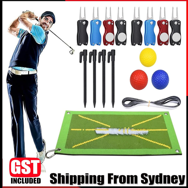 Golf Training Mat for Swing Detection Batting Golf Divot Grass Mat Set Portable