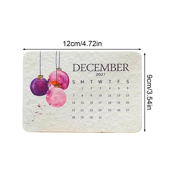Seed paper calendar card size 12 x 9 cm