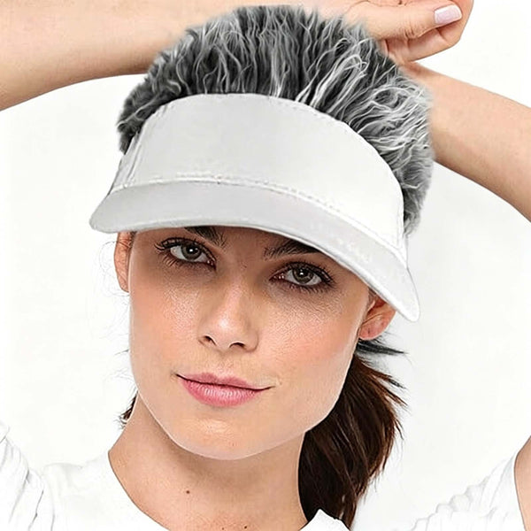 Wig Golf Baseball Cap with Fake Hair Cap Sun Visor Whimsy Fun Toupee Hat Unisex