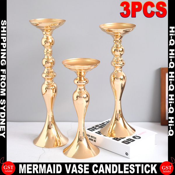 3pcs Flower Stand Metal Vase Table Gold Centerpiece Candlestick Wedding Party AU