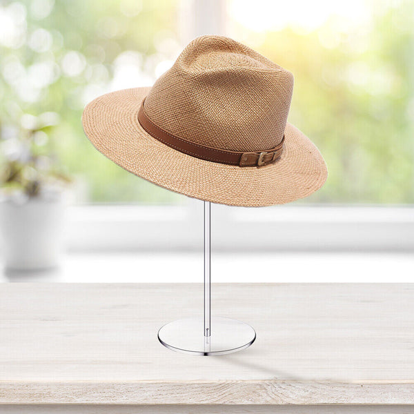 2PCS Acrylic Hat Pedestal Stand Wig Display Holder Storage Rack Caps Organizer